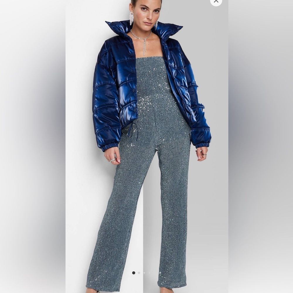Sequin Jumpsuit Slate Blue